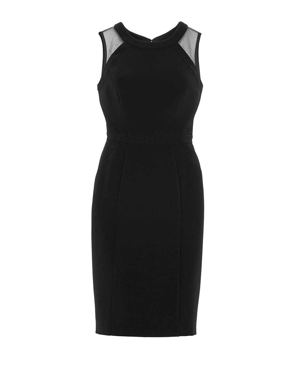 Sleeveless Mesh Iconic Black Sheath Dress - WHBM
