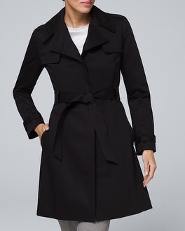 Stitch-Detail Trench Coat with Removable Belt