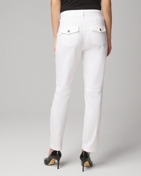 Shop White House Black Market High-rise Casual Slim Ankle Pants In White
