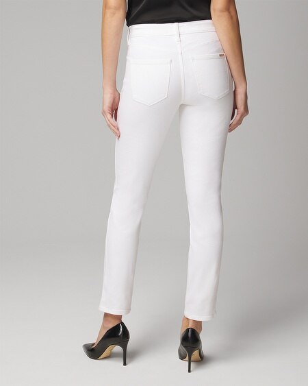 Shop White House Black Market High-rise Straight Jeans In White