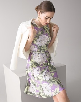 Floral Scuba Knit Fit & Flare Dress
