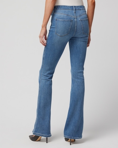 Shop White House Black Market High-rise Skinny Flare Jeans In Medium Wash Denim