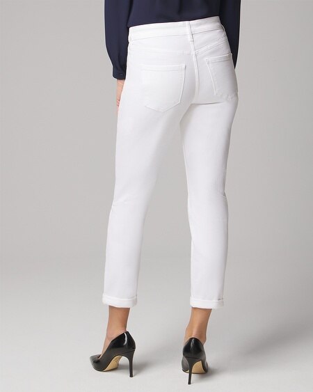 Shop White House Black Market Mid-rise Girlfriend Jeans In White