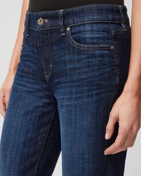 Shop White House Black Market Mid-rise Everyday Soft Girlfriend Jeans In Dark Wash Denim