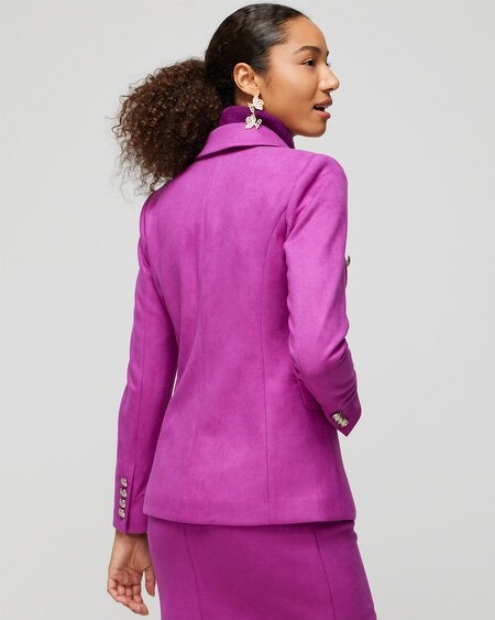 Shop White House Black Market Ultra Suede Studio Blazer In Magenta Purple