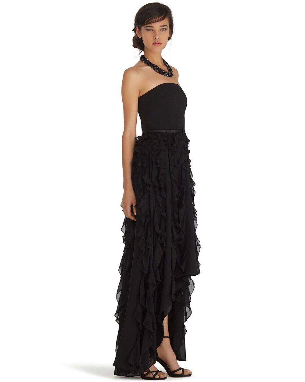 Strapless High-Low Waterfall Gown - WHBM