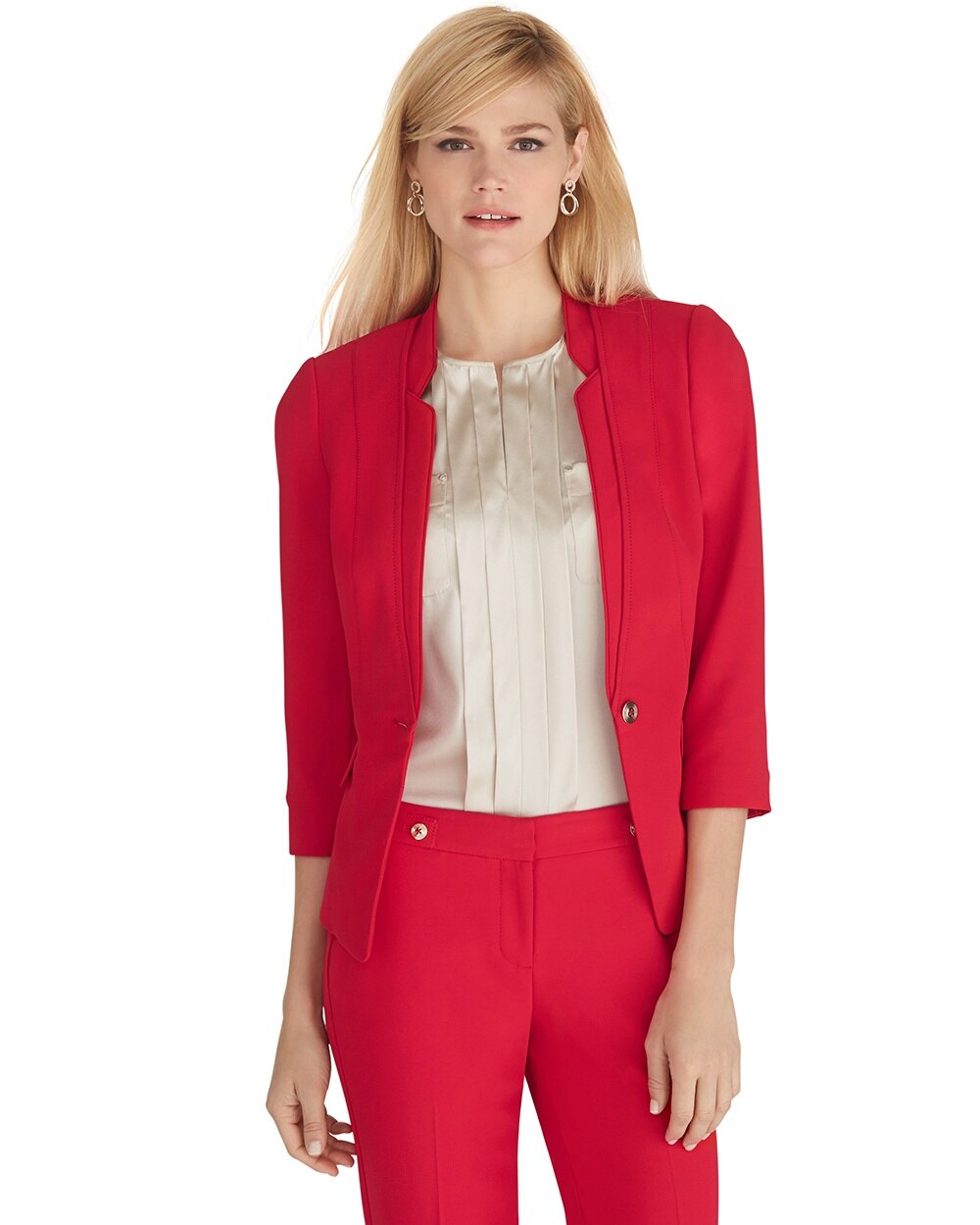 Red Soft Drape Jacket - Shop New Arrivals on Women's Clothing - White ...
