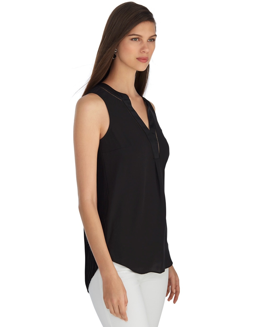 Iconic Starlet Sleeveless Black Shirt - White House Black Market