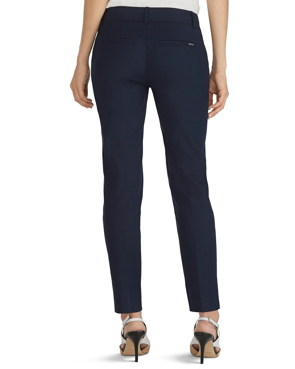 Curvy Perfect Form Navy Ankle Pants - White House Black Market