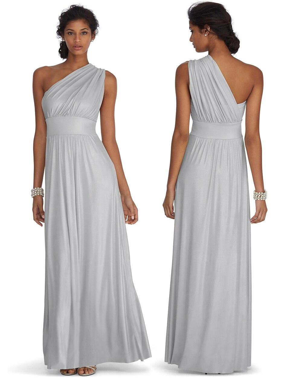 Genius Metallic Convertible Silver Gown - Shop Dresses for Women ...