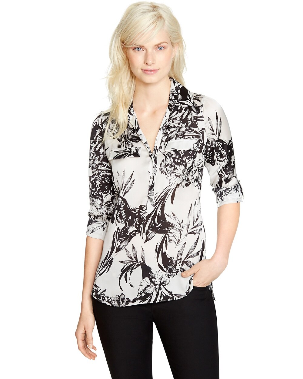 Long Sleeve Butterfly Forest Blouse - WHBM