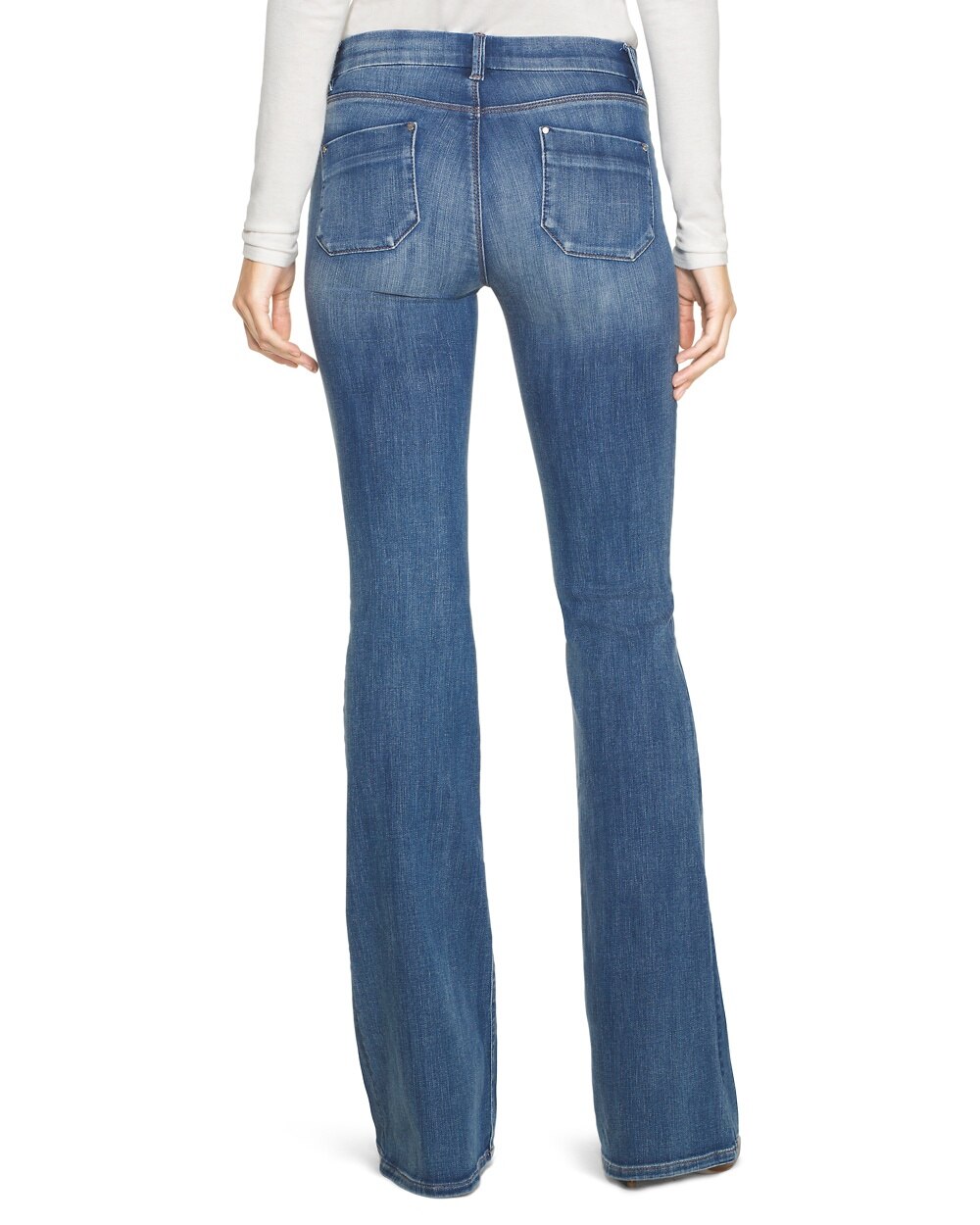Mid Rise Wide Flare Jeans - White House Black Market