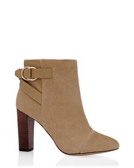 Suede Buckled Ankle Boots - White House Black Market