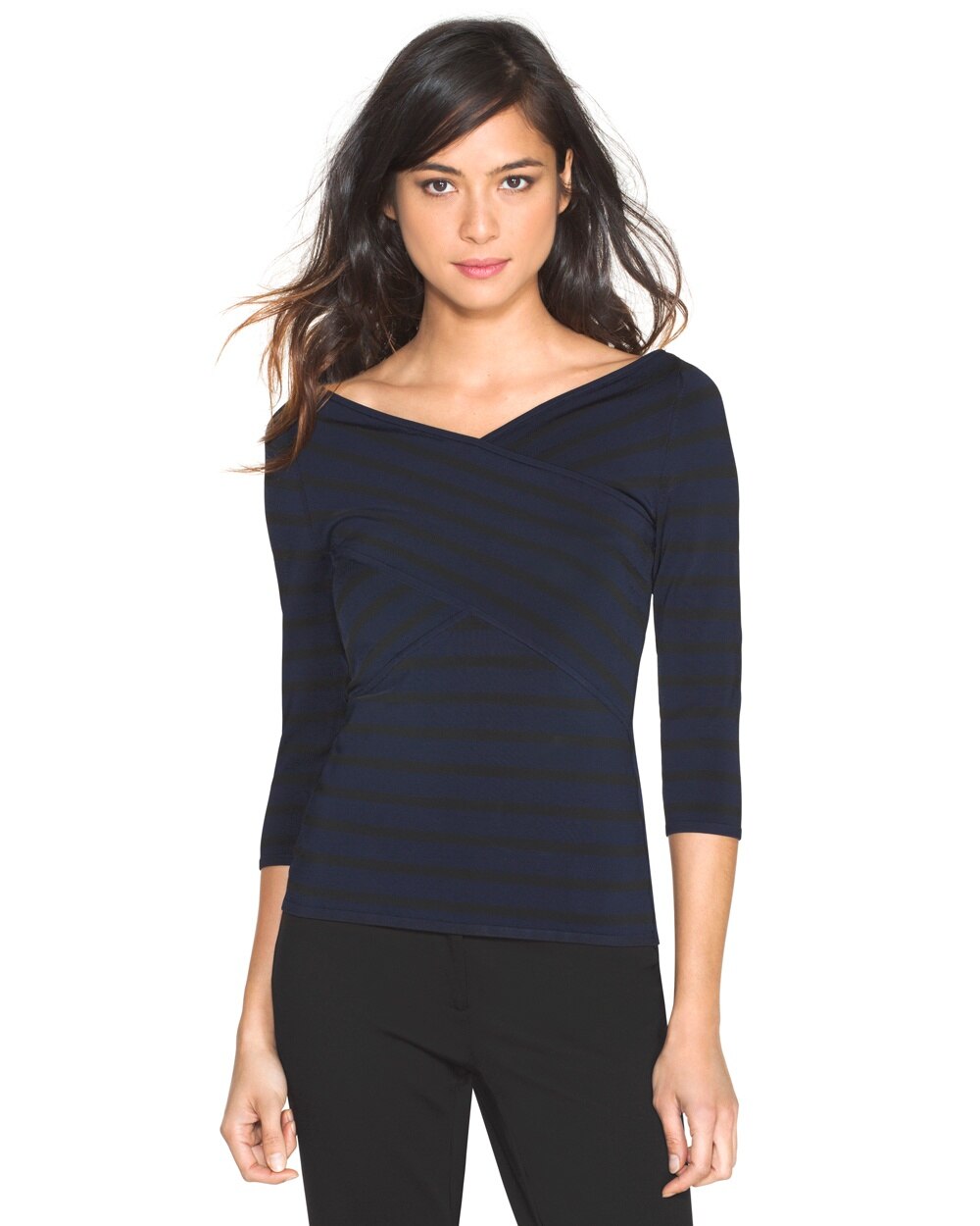 Crossover Stripe Pullover - Shop Women's Tops - Blouses, Shirts, Camis ...
