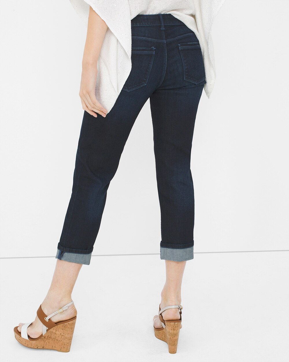 Distressed Straight Crop Jeans - WHBM