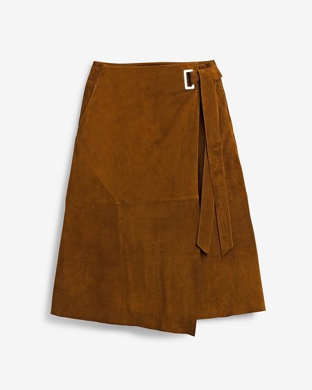 Suede Wrap Skirt - WHBM