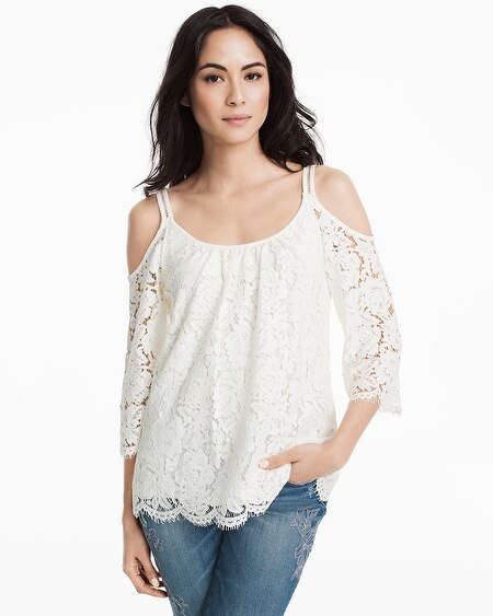 Lace Cold-Shoulder Top - WHBM