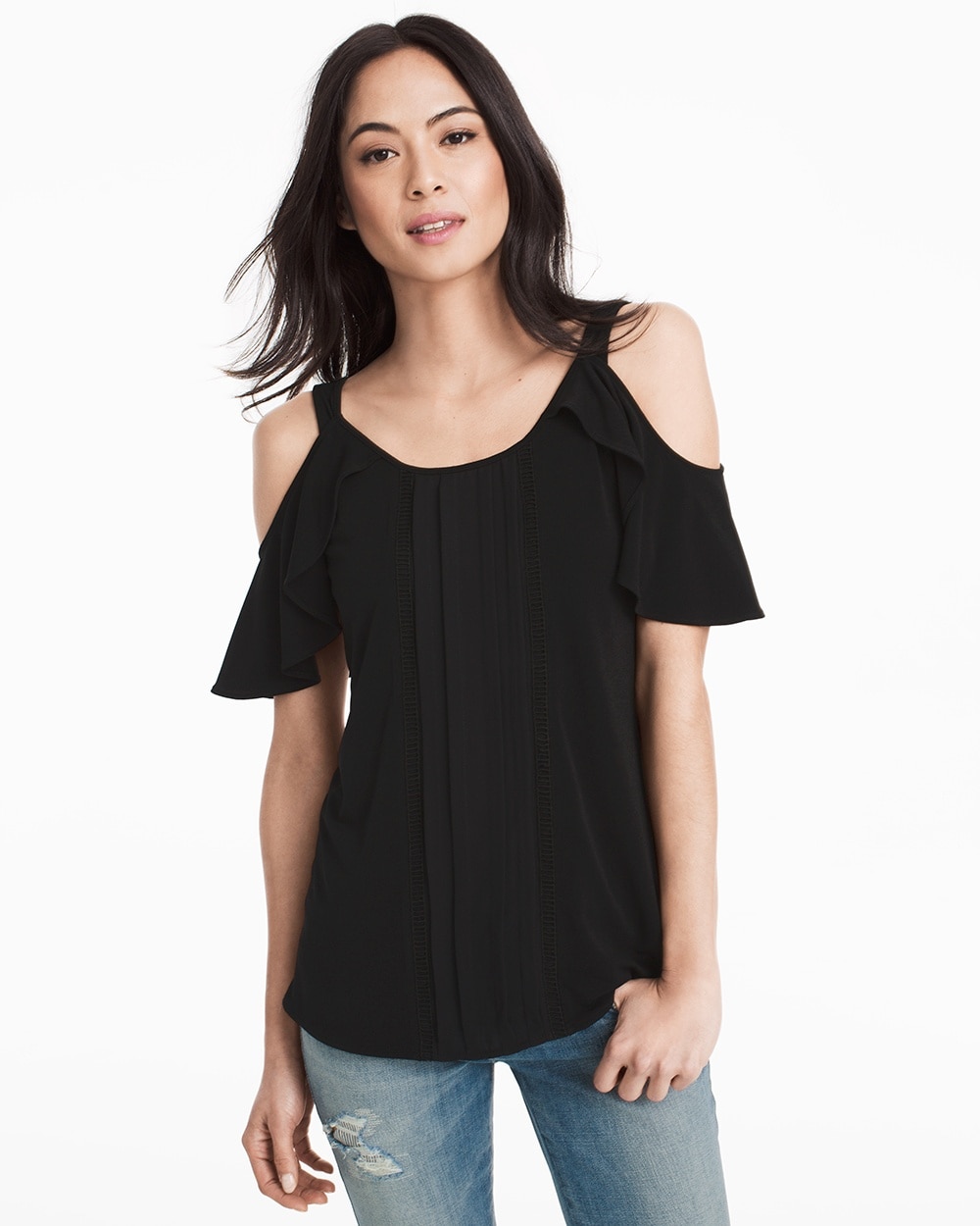 Cold-Shoulder Flounce Top - WHBM