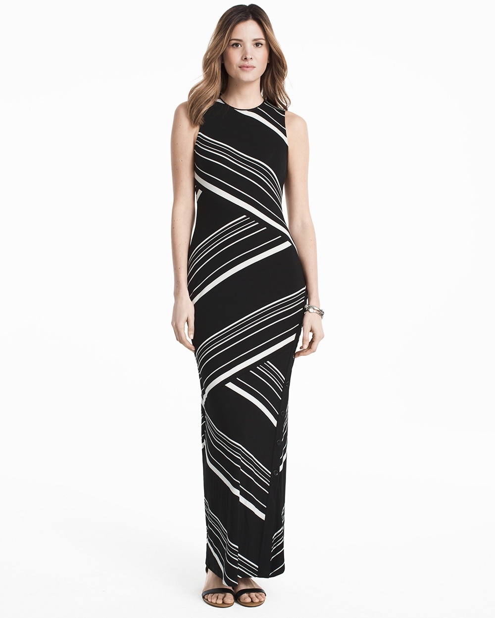 Striped Knit Maxi Dress - White House Black Market