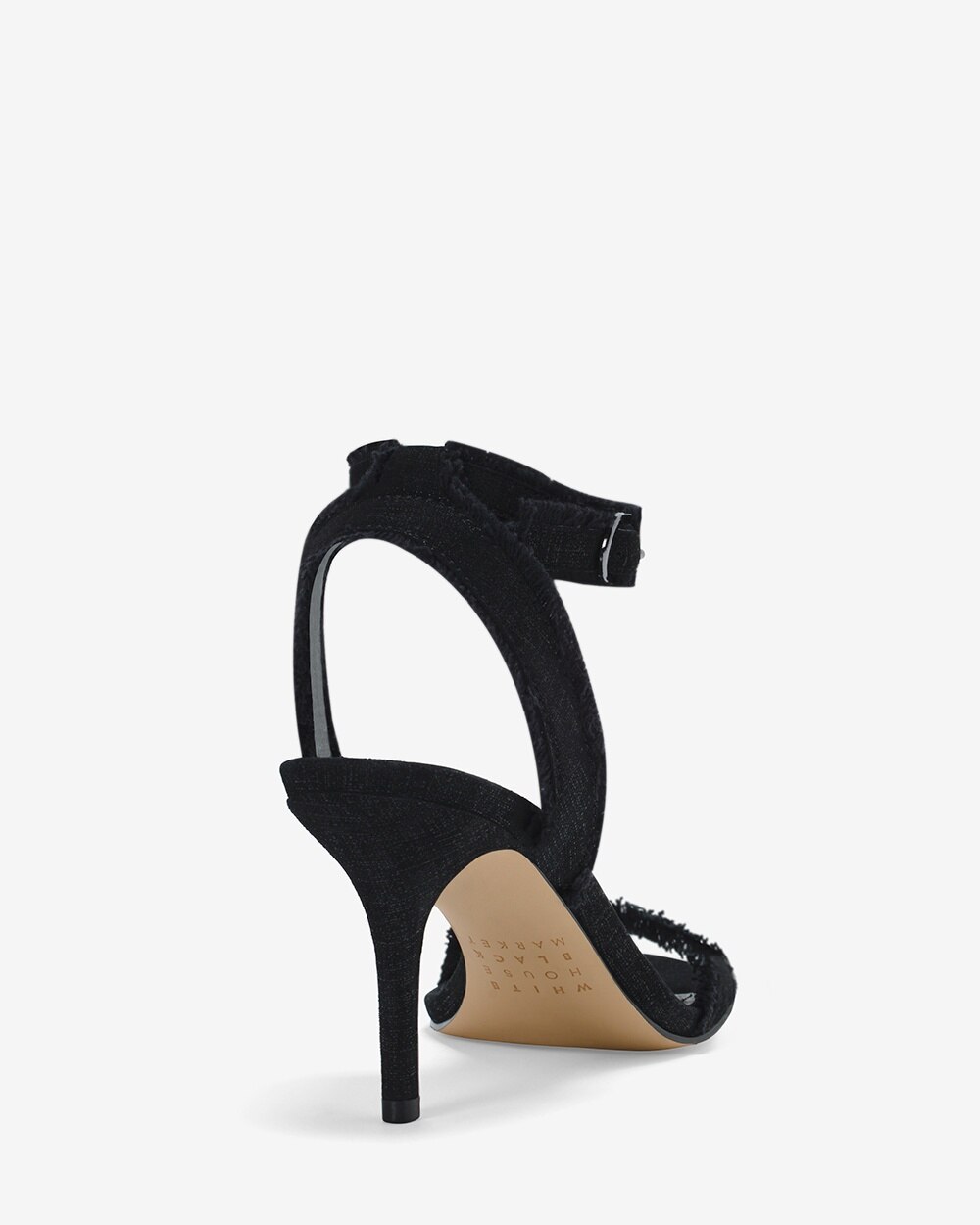 Black Strappy Mid-Heel Sandals - White House Black Market