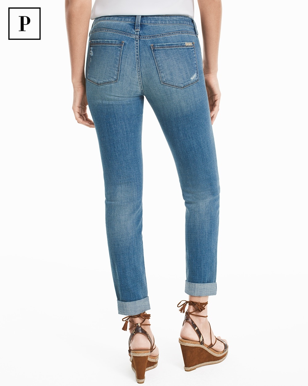 Petite Embroidered Girlfriend Jeans - WHBM