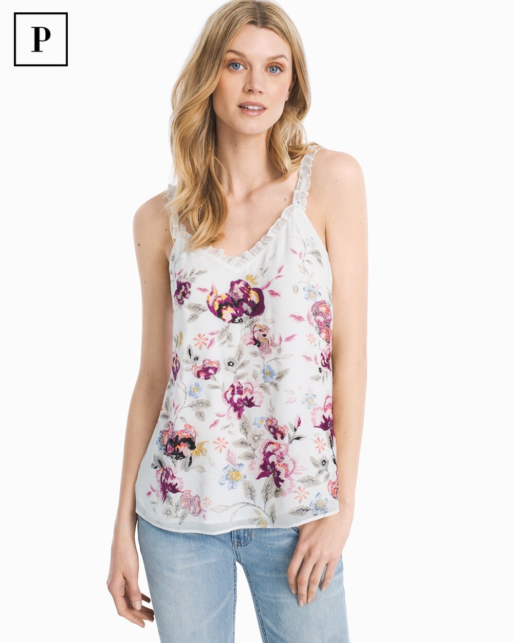Petite Floral Embroidered Cami - WHBM
