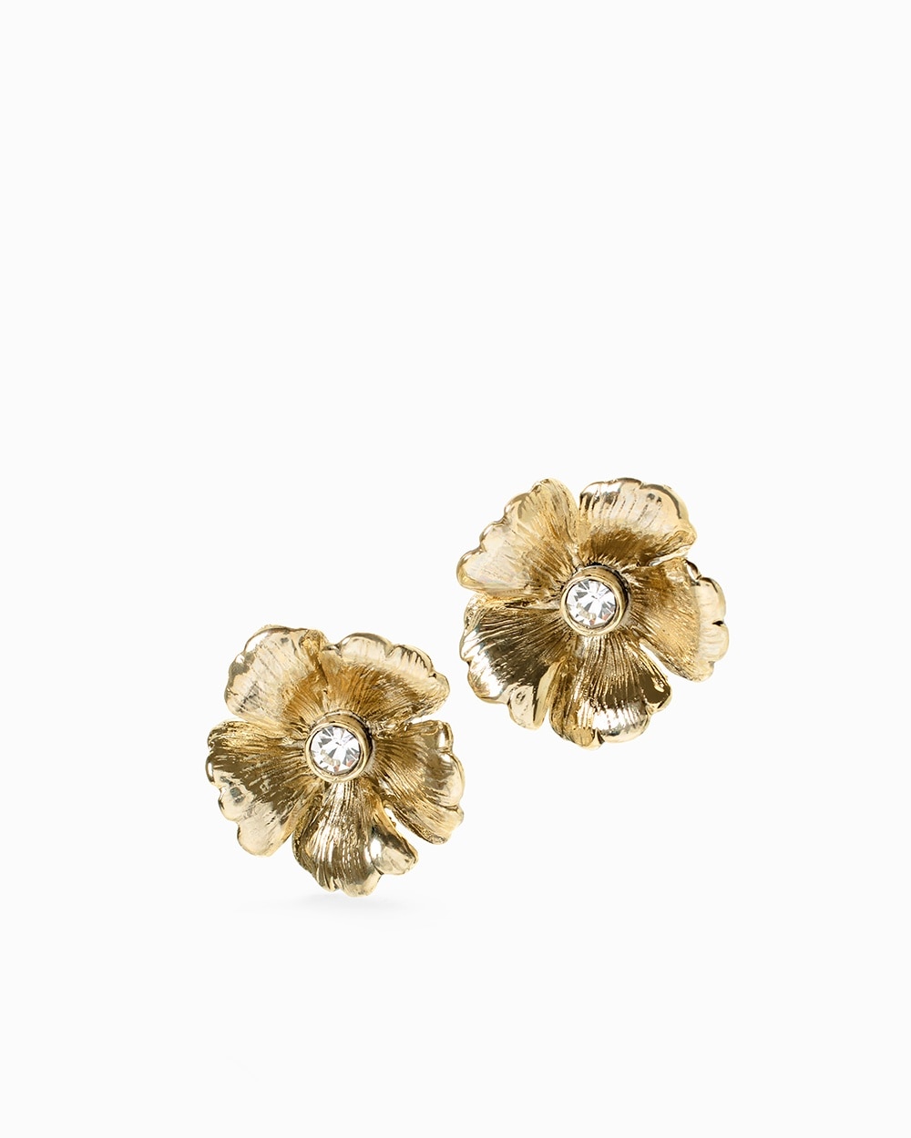 Goldtone Flower Stud Earrings - White House Black Market