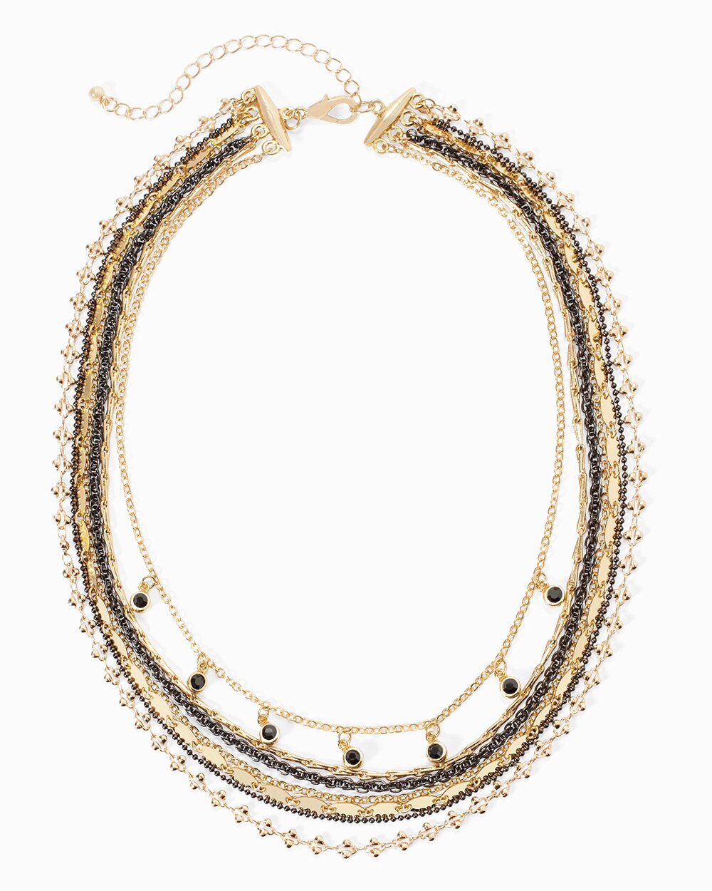 Goldtone Multi-Row Short Necklace - White House Black Market