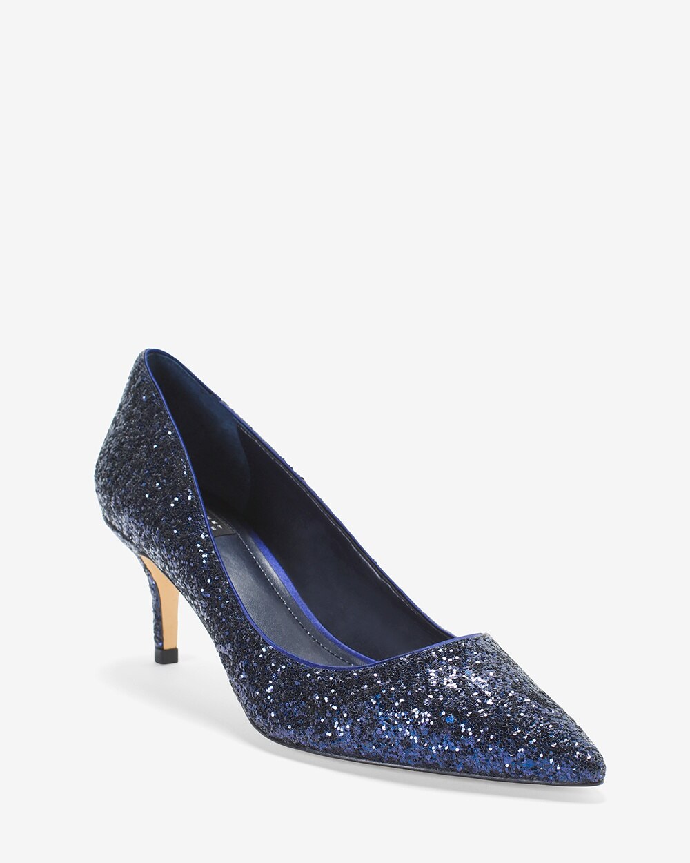 blue kitten heel shoes