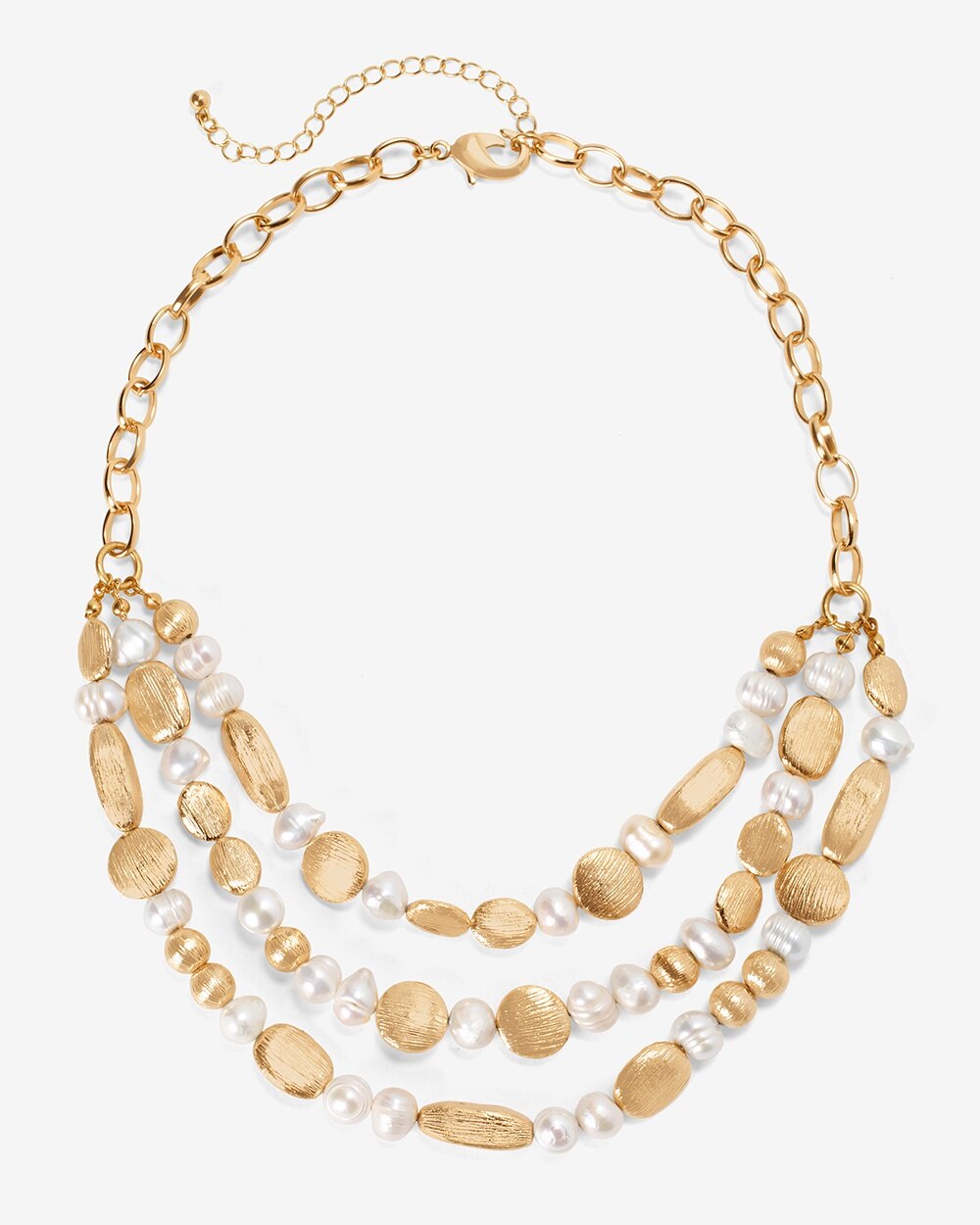 Freshwater Pearl Short Multi-Row Necklace - White House Black Market