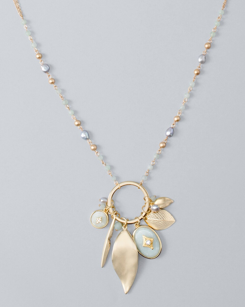 Amazonite Bead Charm Pendant Necklace