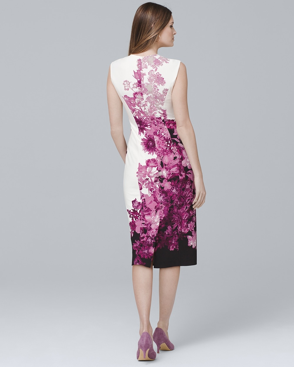 Sleeveless Floral-Print Sheath Dress - White House Black Market