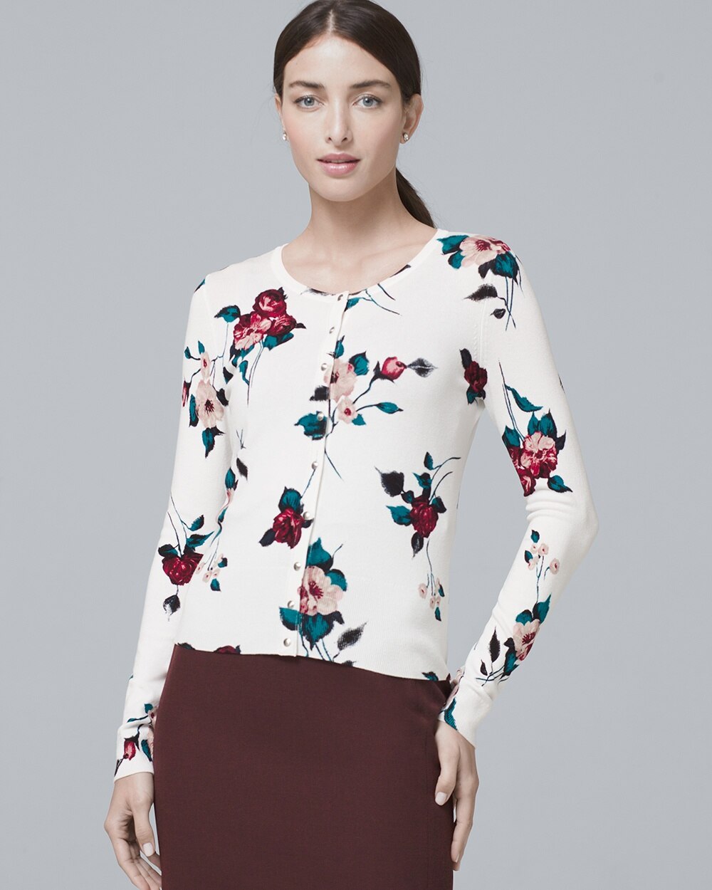 Floral Snap Front Cardigan