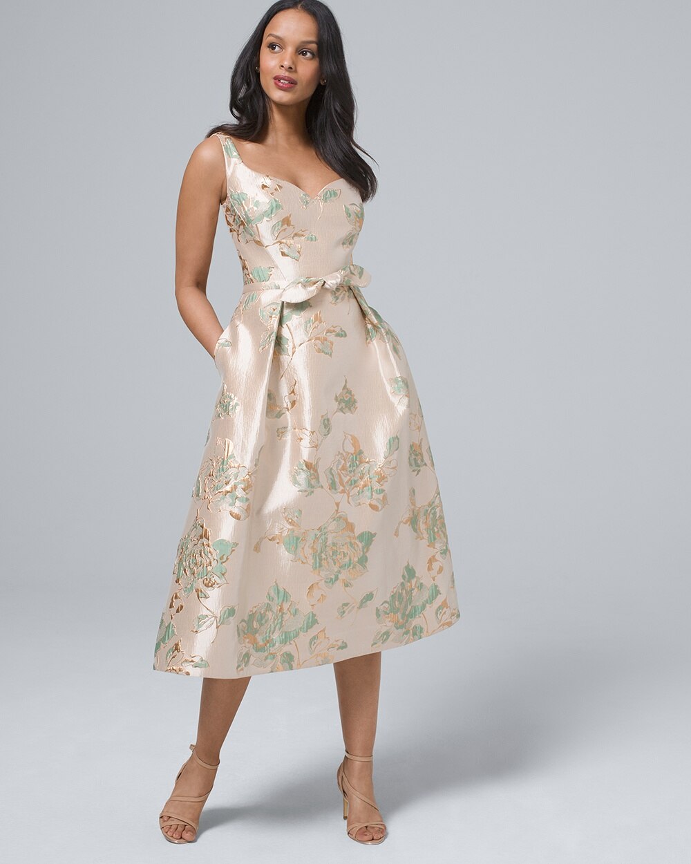 fit and flare midi cocktail dress