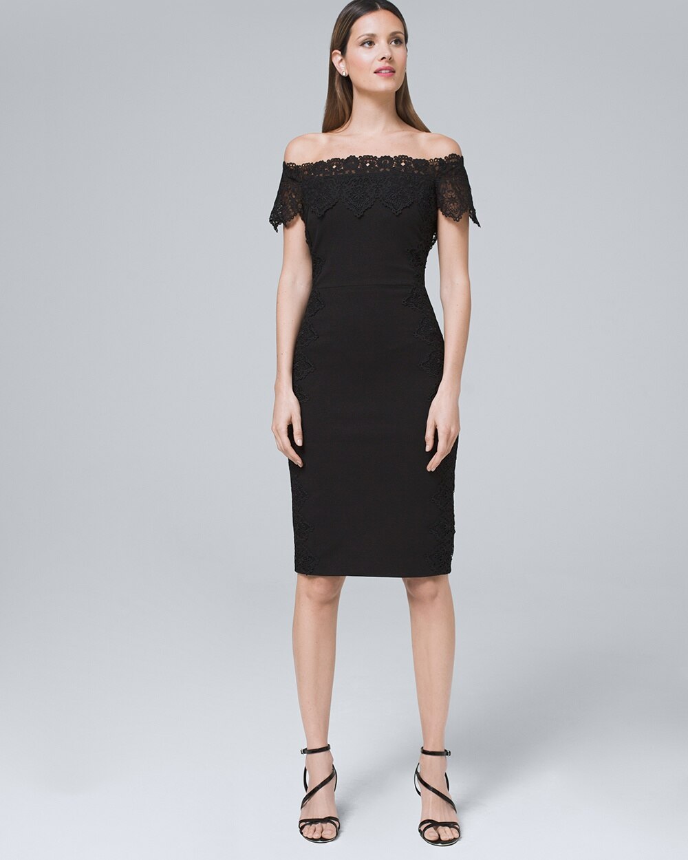 Off-the-Shoulder Black Sheath Dress 