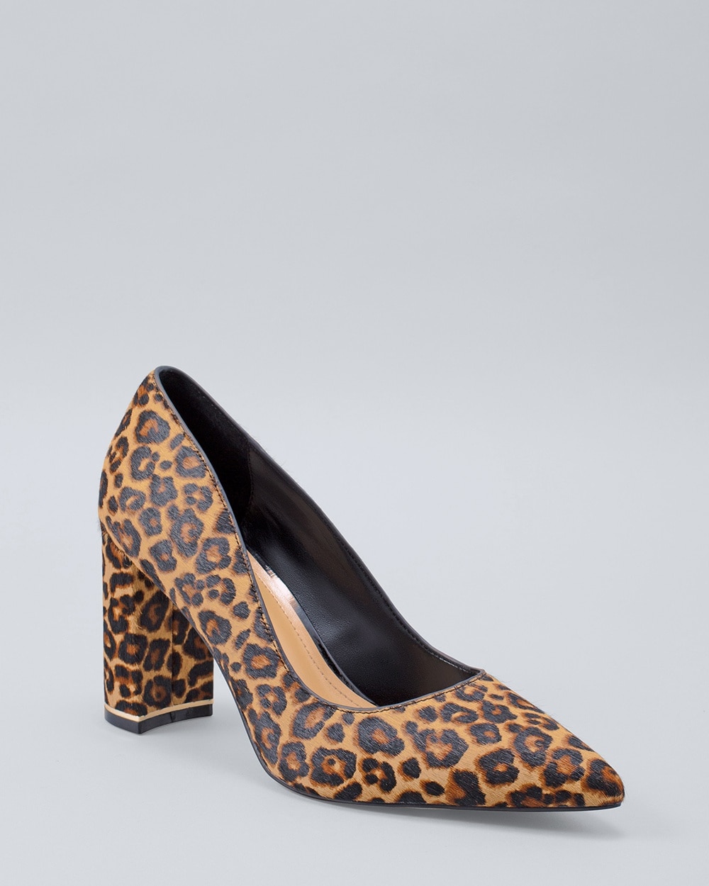 leopard calf hair pumps
