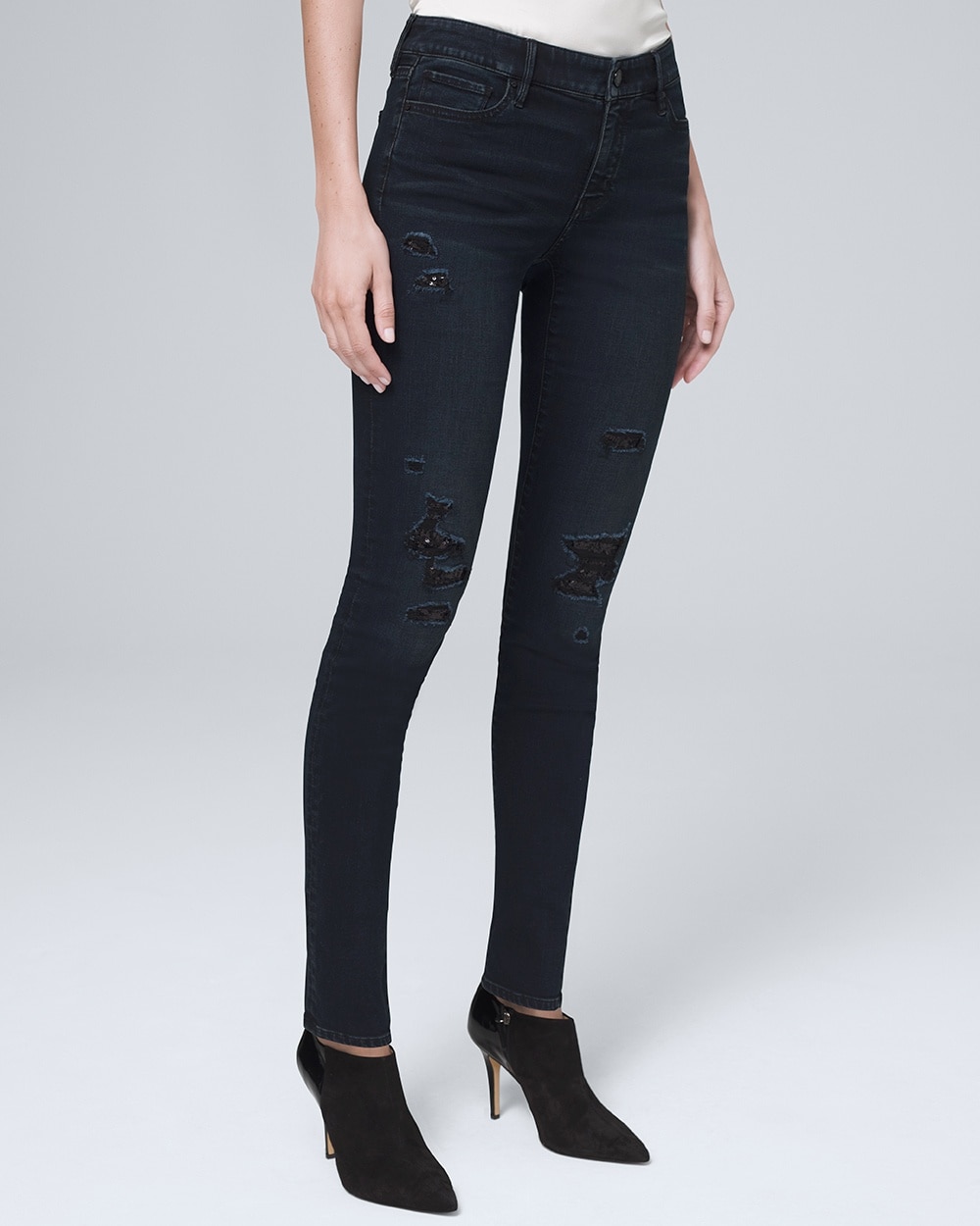 black sequin jeans