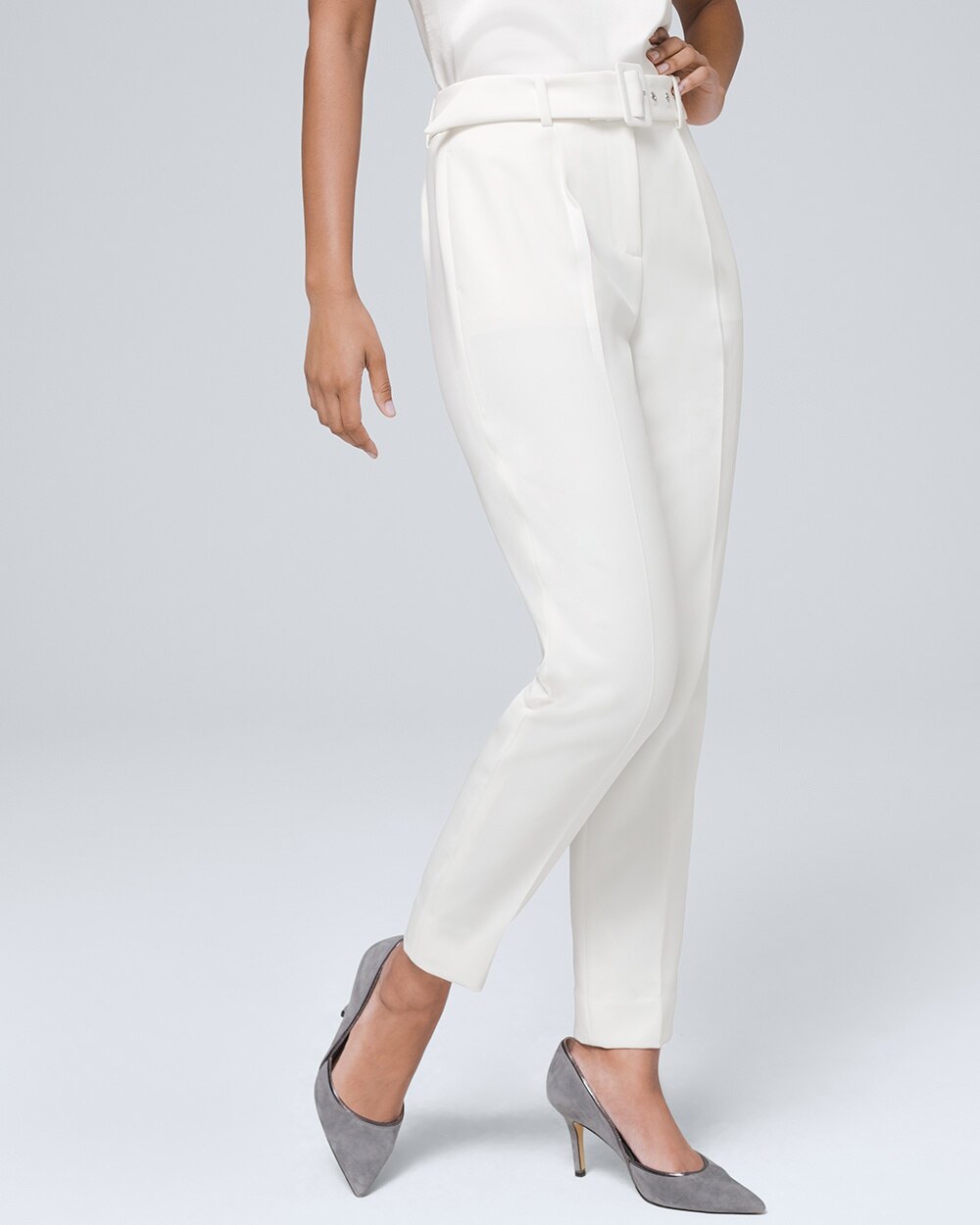 ankle white pants