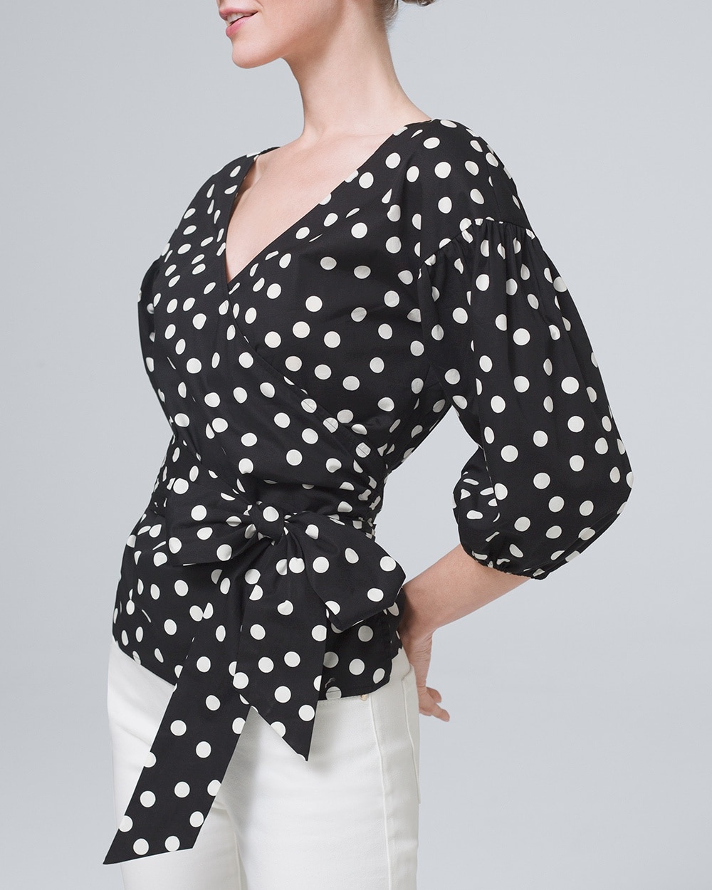 polka-dot-blouse-black-white