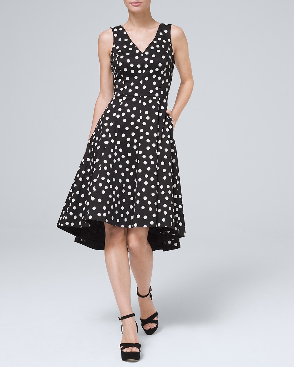 Cotton Sateen Polka Dot Fit-and Flare 