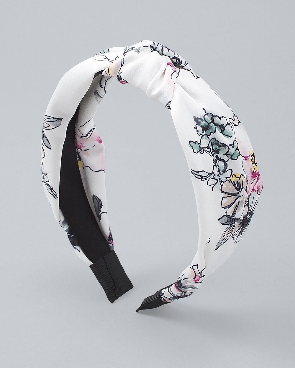 Black and white floral headband