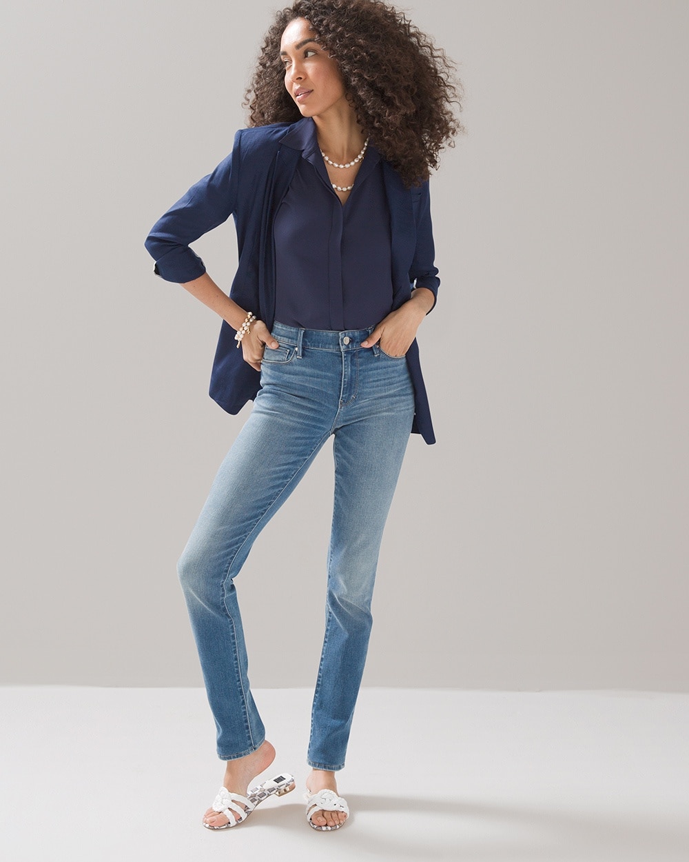 Mid-Rise Everyday Soft Denim\u2122 Slim Jeans video preview image, click to start video