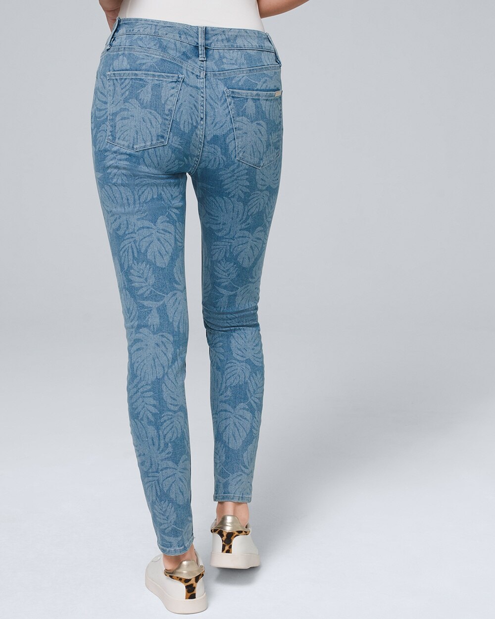 Mid-Rise Laser-Printed Skinny Jeans