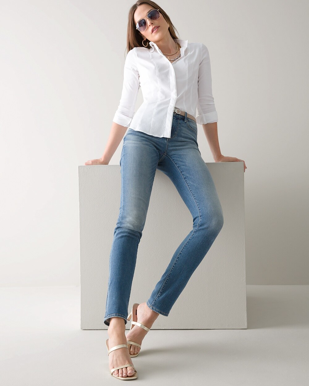 Petite Mid-Rise Everyday Soft Denim\u2122 Slim Jeans