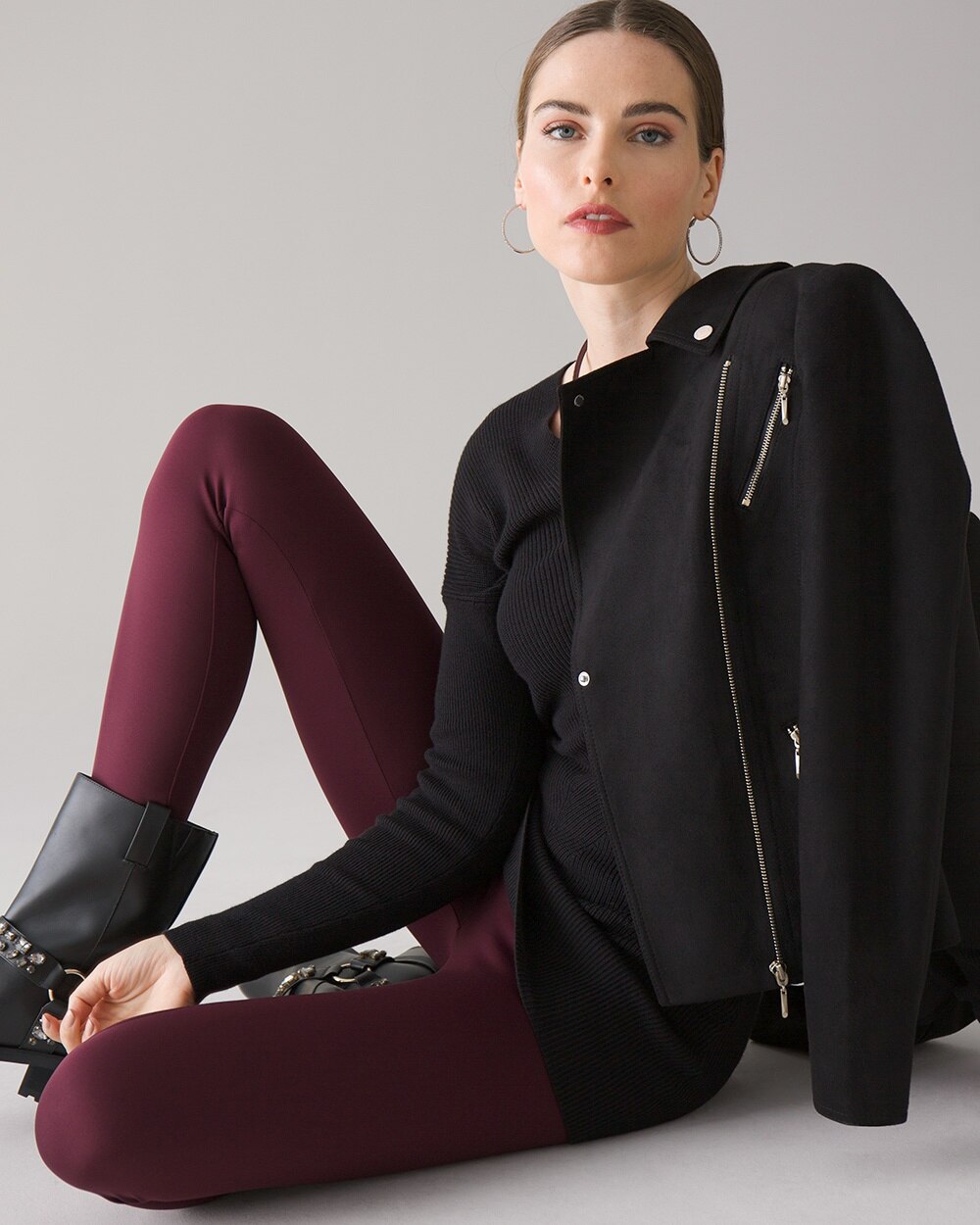 Scuba Knit WHBM Runway Leggings video preview image, click to start video
