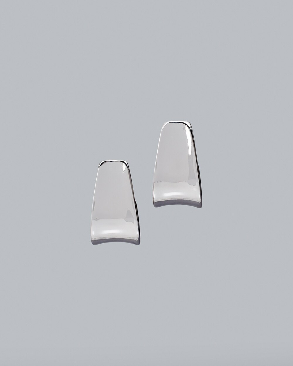 Silvertone Wide Oval Hoop Earrings