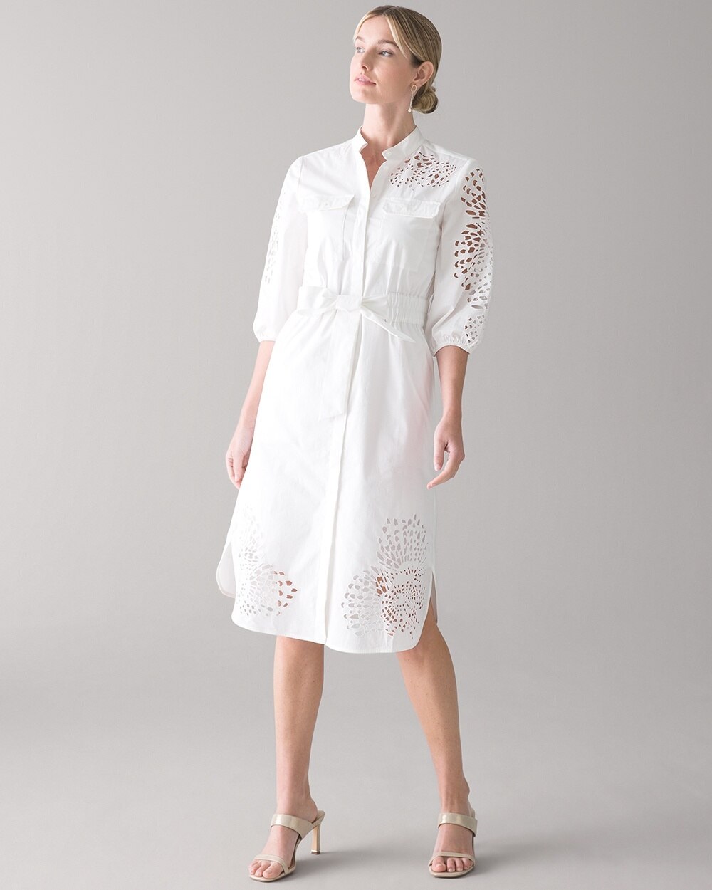White Poplin Shirtdress video preview image, click to start video