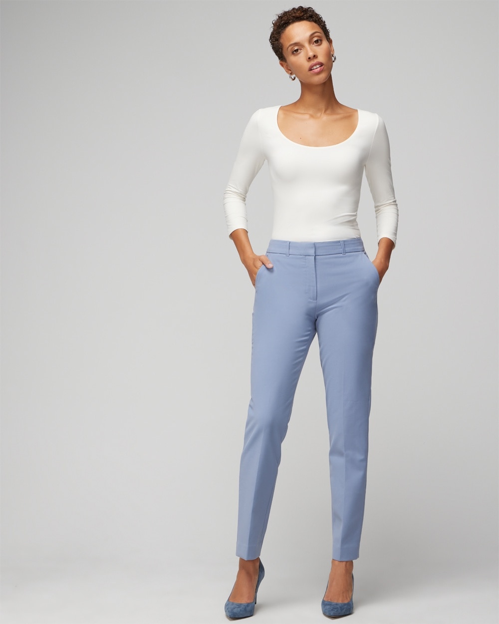 WHBM\u00AE Elle Slim Ankle Comfort Stretch Pant video preview image, click to start video