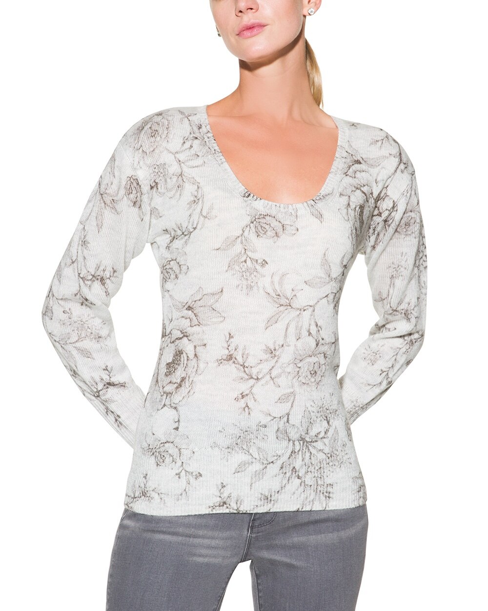 Outlet WHBM Printed Scoop-Neck Pullover