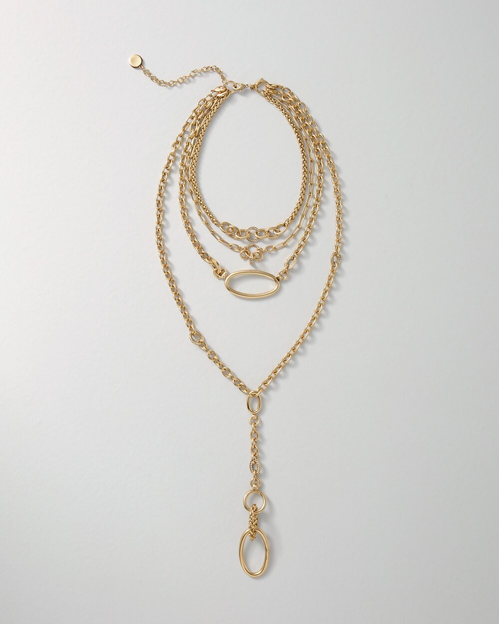 Goldtone Multi-Strand Chain Necklace